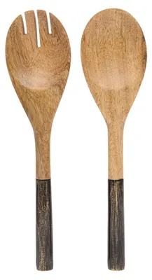 Produktbild von Zweifarbiges salatbesteck „ava“, l 28 cm, schwarz  - Atmosphera créateur d'intérieur