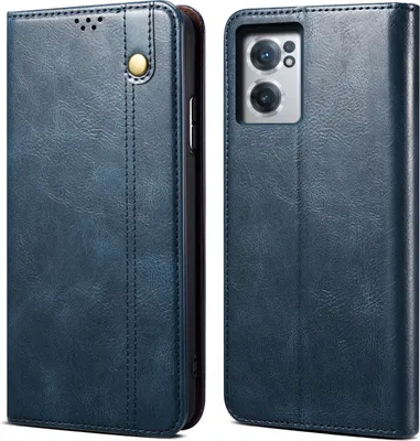 Produktbild von OnePlus Nord CE 2 5G Hülle, Leder Flip Brieftasche Schutzhülle für OnePlus Nord CE 2 5G Blau
