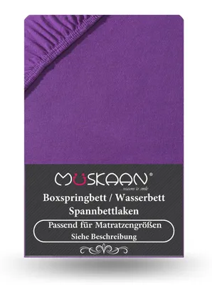 Produktbild von Premium Jersey Spannbettlaken 180x200 cm - 200x220 cm + 40 cm Boxspringbett mit Elasthan aubergine