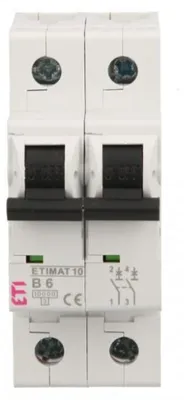 Produktbild von Leitungsschutzschalter 2P B 6A 10kA AC ETIMAT10 002123712