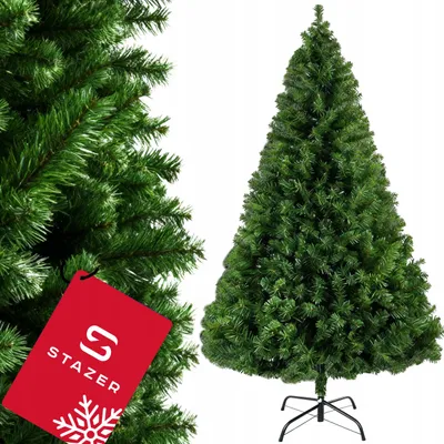 Obrázok produktu pre Umelý vianočný stromček, výška 180 cm, materiál: PVC, dlhá životnosť, jednoduchá montáž