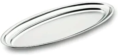 Servierplatte 80 cm, rechteckig, Edelstahl, silber, spülmaschinenfest