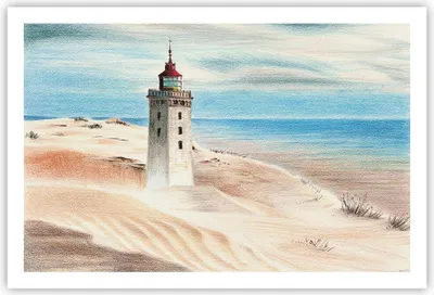 Produktbild von Poster - Poster ohne Rahmen - Laterne Meer Bild - 91,5x61 cm - Wand Bild - Wanddeko - Wandbilder - Kunstposter - Wandposter - Bilder - Kunstdruck - Wanddekoration - Wandbild - P2XAA91x61-4764