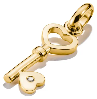 Produktbild von THOMAS SABO Charm-Anhänger Liebesschlüssel Connect vergoldet 18k Vergoldung, Recyceltes 925 Silber