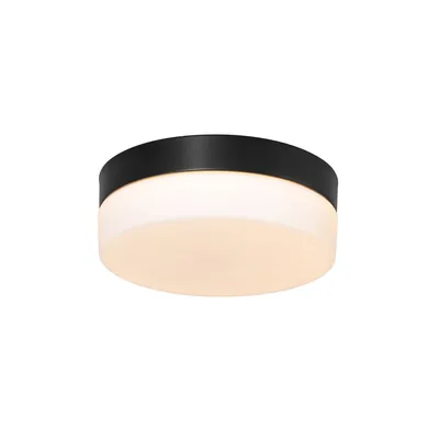 Produktbild von Steinhauer Deckenleuchte Ikaro 1-flammig Mattschwarz mit weißem Glas 18x18cm