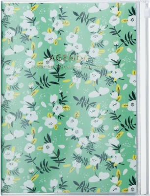 Produktbild von MARK'S 2024/2025 Taschenkalender A5 vertikal, Flower Pattern // Green