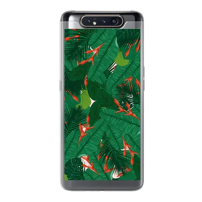 Produktbild von MuchoWow® Handyhülle Schutzhülle Hülle für Samsung Galaxy A80 Blumen - Blätter - Muster Silikon Softcase Handy Hülle - Schutzdeckel