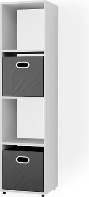 Vicco Raumteiler Ludus, 36 x 145 cm mit 2 Faltbox (Anthrazit), Weiß
