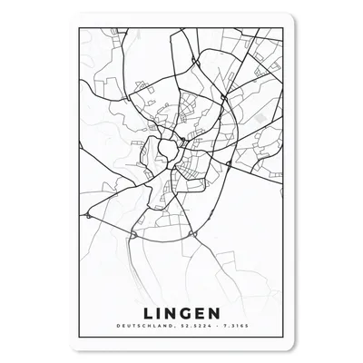 Produktbild von MuchoWow® Mauspad Mousepad Lingen - Karte - Stadtplan 18x27 cm - Mousepads - Maus Mat - Pad - Mausunterlage