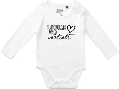 Produktbild von Huuraa Baby Body Teutoburger Wald verliebt 68 White  Baumwolle Fairtrade Langarmbody Geschenkidee