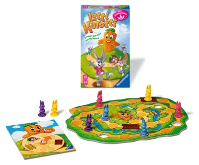 Produktbild von Ravensburger Lotti Karotti, Hasenrennen, Mitbringspiel für Kinder ab 4 Jahren