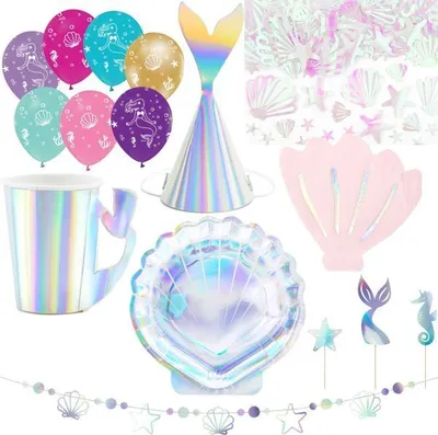 Produktbild von XL Partyset Meerjungfrau Geburtstag Deko Kindergeburtstag