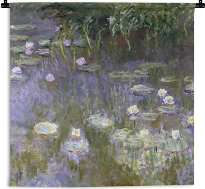 Produktbild von MuchoWow® Wandteppich Wandbehang Seerosen - Claude Monet 150x150 cm Tapisserie Dekoration Wandtuch - Wohnaccessoires - Modernes
