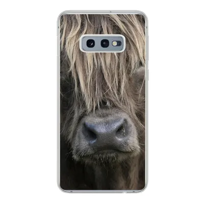 Produktbild von MuchoWow® Handyhülle Schutzhülle Hülle für Samsung Galaxy S10e Schottischer Highlander - Braun - Nase Silikon Softcase Handy Hülle - Handy