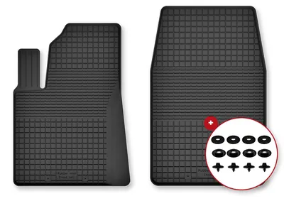 Produktbild von Gummi-Fußmatten Vorne für Peugeot 207 2006-2012 (Kombi/Schrägheck) – 2-tlg, Schwarz, Semi-Universal, angepasst – Wielganizator Semi-Universal