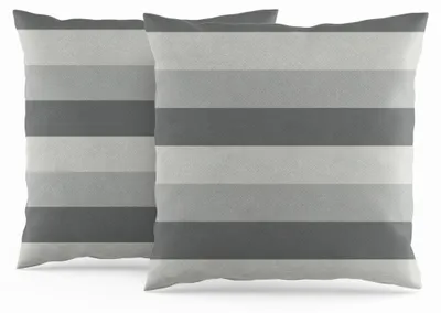 Image de Solidchoice - Houssées de coussin à rayures, lot de 2, 50x50 cm