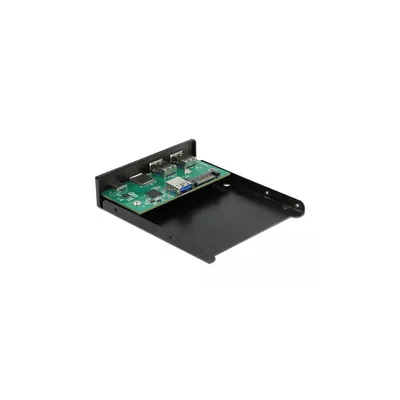 Produktbild von DeLOCK Front Panel 3.5″ USB 5 Gbps 1 x USB Type-C + 2 x USB Typ-A + SD und Micro SD Slot, Frontabdeckung, Metall, Schwarz, 8,89 cm (3.5"), 2 x USB A 3.2 Gen 1, 1 x USB C 3.2 Gen 1, 1 x Micro SD slot, 1 x SD slot, 1 x 19 pin USB 3.0 pin header, 1 x SATA 15 pin