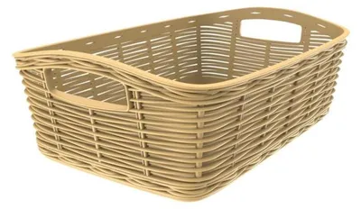 Image de Panier de rangement en plastique - Beige - L 38 x l 29 cm