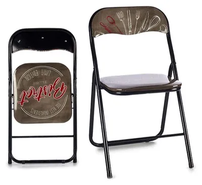 Image de Chaise pliante en PVC, de couleur noire