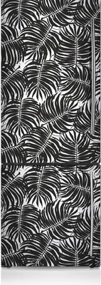 Produktbild von Magnetfolie Magnete Küche Kühlschrank Dekoration 60x190 cm - Schwarze Blätter