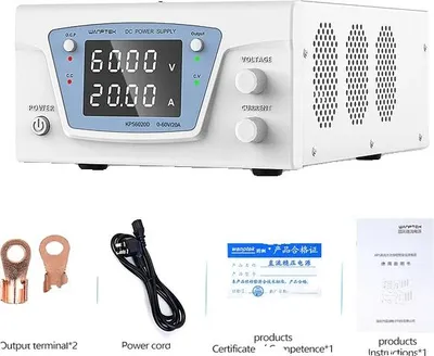 Obrázek produktu pro Stabilizovaný napájecí zdroj, nastavitelné napětí, digitální displej, 60 V 20a, 220 V