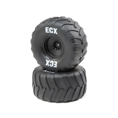 Produktbild von Electrix Rt/Lft Tire, Prmnt, Black Whl (2): 1:10 2WD Crush