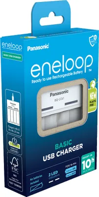 Produktbild von Eneloop Akku NiMH, Universal Ladegerät, Basic USB Charger ohne Akkus, Retail-Box