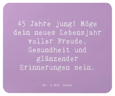 Produktbild von Mr. & Mrs. Panda Mouse Pad Spruch 45. Geburtstag - Lavendeltraum - Geschenk, glänzende Erinnerungen, Mousepad, computer, mausteppich, Gesundheit, Mauspad, Freude, pc