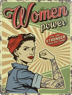 Produktbild von Blechschild Frauen Power Replikat Retro Design Dekoration