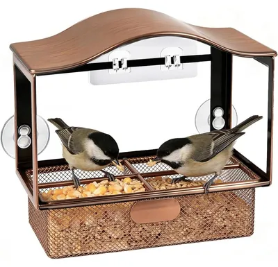 Produktbild von Vogelfutterhaus Vogelhaus Futterstation - Edelstahl - Acryldach - Für draußen