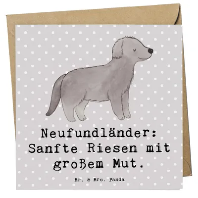 Produktbild von Mr. & Mrs. Panda Grußkarte Neufundländer Liebe - Grau Pastell - Geschenk, Harmonie, Haustiere, Hundeliebhaber, anlasskarte, Glückwunschkarte, Familienhund, Klappkarte