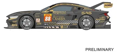 Imagen del producto de Ford Mustang GT3, equipo Proton Competition, número 88, Spa 2024, coche de carreras en miniatura, escala 1:32