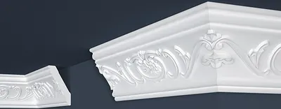 Produktbild von PROVISTON | Stuckleiste | Polystyrol | 53 x 88 x 2000 mm | Weiß | Deckenleiste
