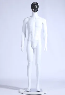 Produktbild von AB-67 Mann schöne abstrakte weiß Matt lackierte Schaufensterpuppe Galvanik Kopf und Hände Neu Männliche