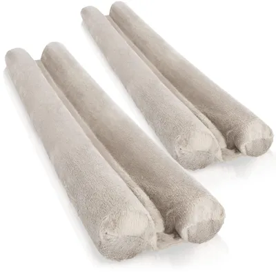 Zdjęcie produktu dla Zatyczka pod drzwi - Mikrofibra - Podwójna uszczelka - 86 x 11 x 4 cm - Taupe
