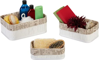 Produktbild von relaxdays Aufbewahrungskorb 3er Set aus Bambus