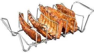 Produktbild von 2in1-Sparerib-Halter und Bratenkorb für Grill und Ofen