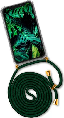 Produktbild von TWIST-Case + TWIST-Cord für iPhone 12 / 12 Pro, Farbe:Deepest Jungle (Gold)