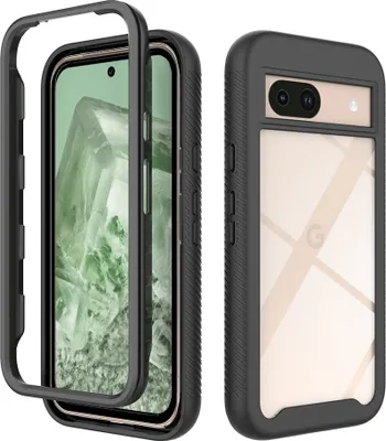 Image de Google Pixel 8A Case, Hybrid Transparent Back Cover, Rugged TPU Bumper, Shockproof Case for Google Pixel 8A Black (étui antichoc pour Google Pixel 8A)