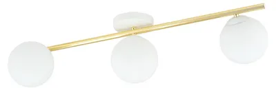 Produktbild von Pendelleuchte SPLENDI mit goldener Struktur und weißen Glaskugeln