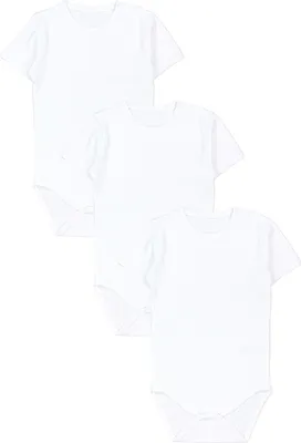 Produktbild von TupTam Kinder Unisex Kurzarm Body Baumwolle 3er Set , Farbe: Weiß, Größe: 104