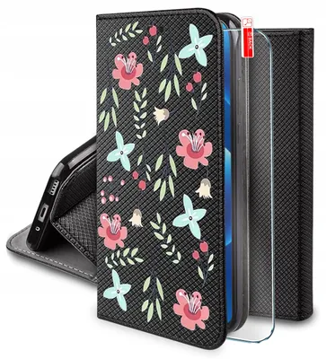 Image de Étui magnétique pour Realme 15T 5G, avec motifs et protection en verre trempé 9H