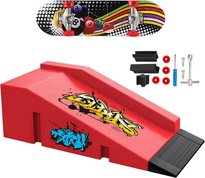 Produktbild von Fingerboard Rampen Set, 1 Skateboard, mit Ersatzteilen, für Kinder