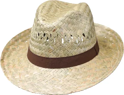 Produktbild von Fiebig Strohhut Fedora mit braunem Ripsband Natur Gr. 61