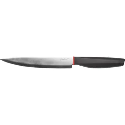Obrázek produktu pro LAMART LT2134 Plátkovací nůž, velmi ostrá čepel a ergonomická rukojeť, nerez / ABS silikon, barva. stříbrná / černá / červená, délka ostří 20 cm, nože 33,5 cm