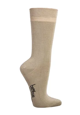 Produktbild von Bambus Viskose Socken ohne Gummi Softrand Damen Herren Beige Gr. 39-42 3 Paar