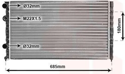 Produktbild von VAN WEZEL 58002124 Kühler Wasserkühler Motorkühler für VW PASSAT Variant (3A5, 35I) PASSAT (3A2, 35I)