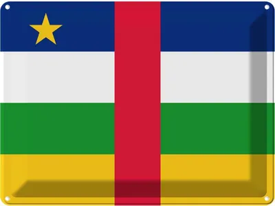 Produktbild von vianmo Blechschild 30x40 cm Zentralafrikanischen Republik Flagge Fahne Wappen