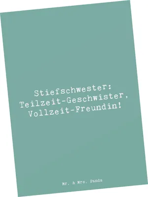 Produktbild von Mr. & Mrs. Panda Postkarte Spruch Stiefschwester Freundin - Meeresbrise - Geschenk, Postkarten, Jubiläen, Ansichtskarte, Grußkarte, einzigartige Designs, Familienrollen