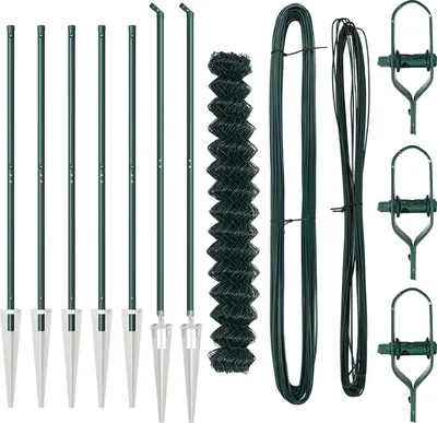 Produktbild von Möbel Kettenzaun mit 7 Spike-Pfosten 1,6x10 m aus galvanisiertem Stahl - Metallzäune 3351153